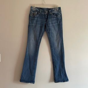 Miss me bootcut denim jeans bling pockets size 30 long